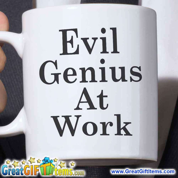 Evil Genius At Work Unique Coffee Mug - GreatGiftItems.com