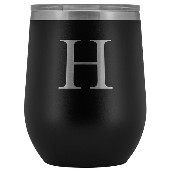 # Monogrammed Wine Tumbler - H