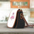 Pink Texas Nurse Brown Leather Canvas Saddle Bag