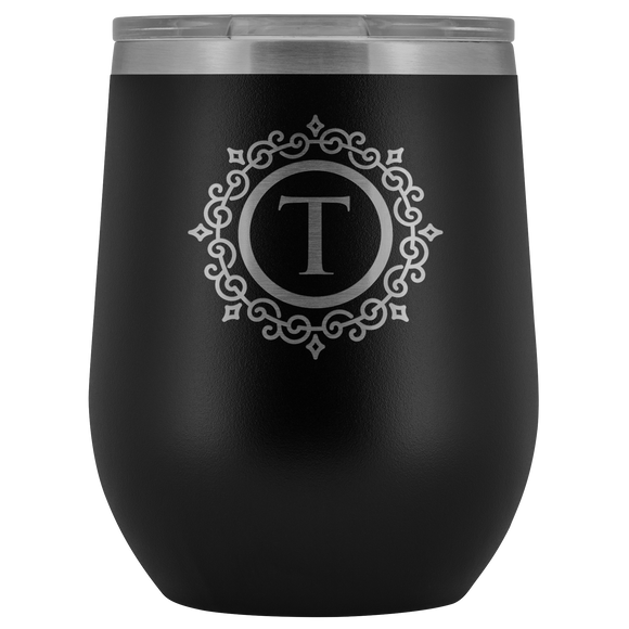 # Monogrammed Wine Tumbler - T