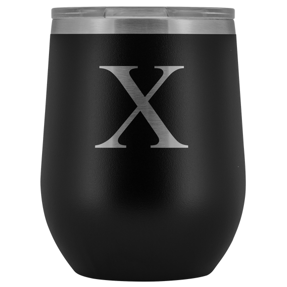 # Monogrammed Wine Tumbler - X