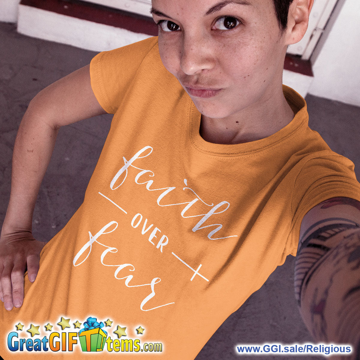 Faith Over Fear Solid Color T-Shirt