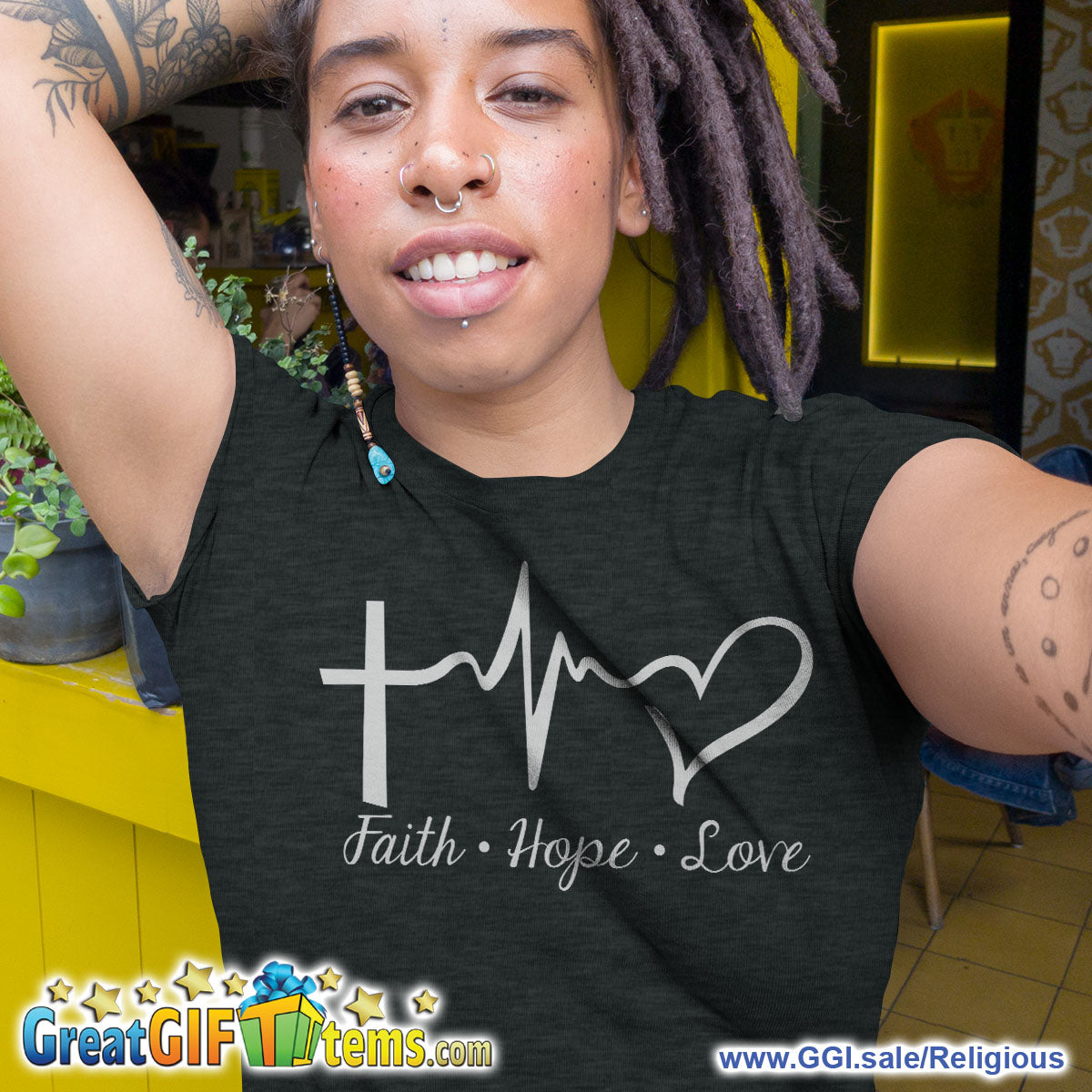 Faith Hope Love Heather Color T-Shirt