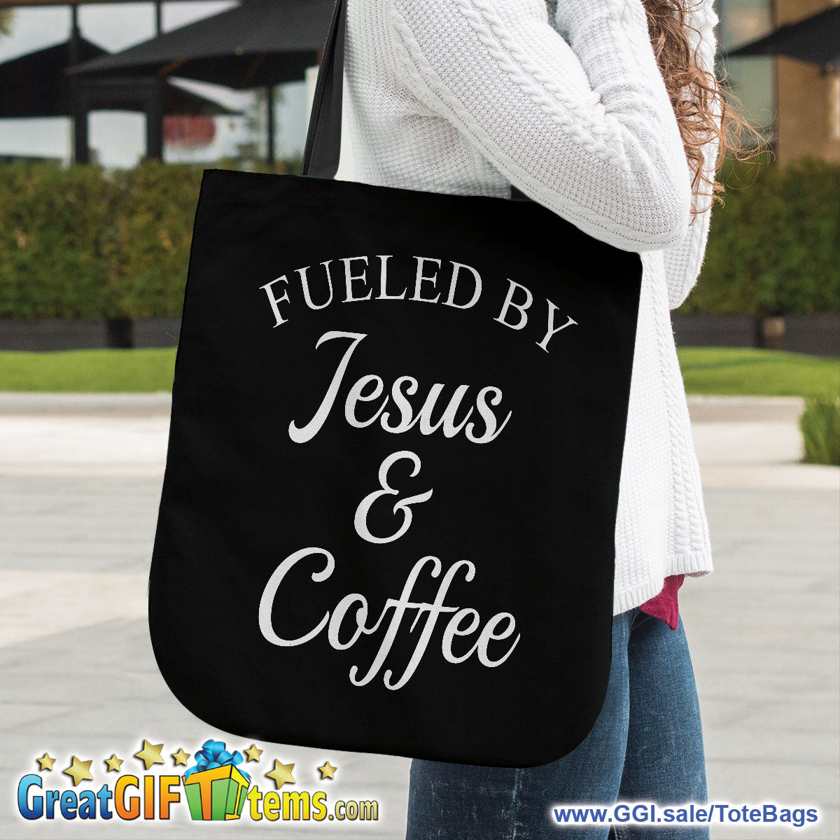 Fueled By Jesus And Coffee Canvas Tote Bag –