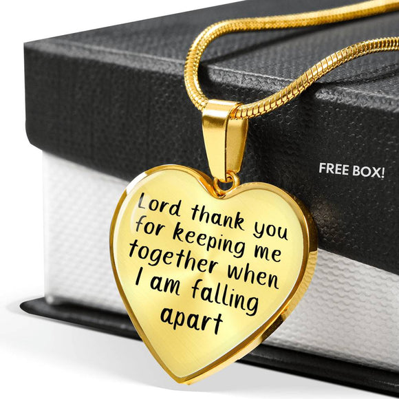 Lord Thank You For Keeping Me Together When I Am Falling Apart Snake Chain Necklace With Pendant