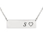 Silver Or 18k Gold Necklace With Horizontal Bar - S