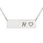 Silver Or 18k Gold Necklace With Horizontal Bar - H
