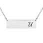 Silver Or 18k Gold Horizontal Bar Necklace - U