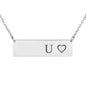 Personalized Necklace With Horizontal Bar 18K Gold - U
