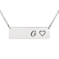Silver Or 18k Gold Necklace With Horizontal Bar - G