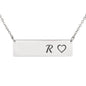 Silver Or 18k Gold Necklace With Horizontal Bar - R