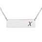 Silver Or 18k Gold Horizontal Bar Necklace - X