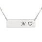 Silver Or 18k Gold Necklace With Horizontal Bar - N