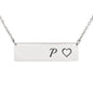 Silver Or 18k Gold Necklace With Horizontal Bar - P