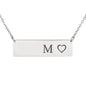 Personalized Necklace With Horizontal Bar 18K Gold - M