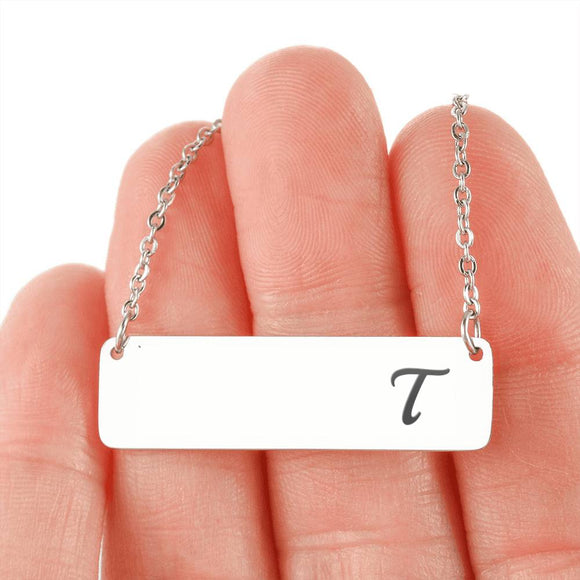 Silver Or 18k Gold Horizontal Bar Necklace - T