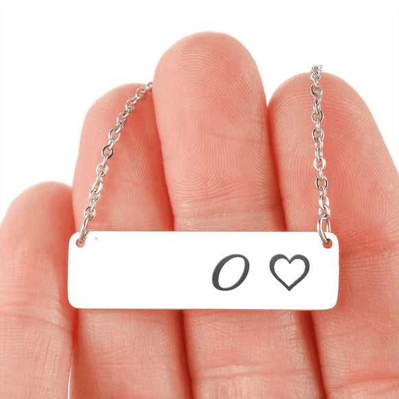 Silver Or 18k Gold Necklace With Horizontal Bar - O