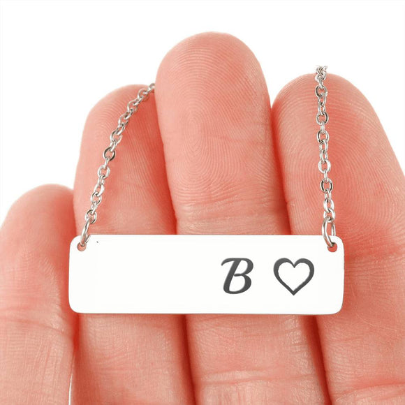 Silver Or 18k Gold Necklace With Horizontal Bar - B
