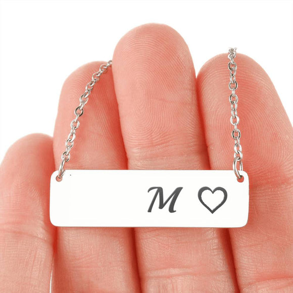 Silver Or 18k Gold Necklace With Horizontal Bar - M