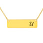 Silver Or 18k Gold Horizontal Bar Necklace - U