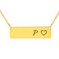 Silver Or 18k Gold Necklace With Horizontal Bar - P