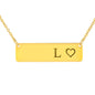Personalized Necklace With Horizontal Bar 18K Gold - L
