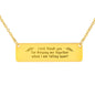 Lord Thank You For Keeping Me Together When I Am Falling Apart Necklace With Horizontal Plate