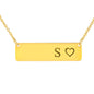 Personalized Necklace With Horizontal Bar 18K Gold - S