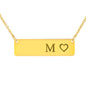 Personalized Necklace With Horizontal Bar 18K Gold - M