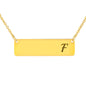 Silver Or 18k Gold Horizontal Bar Necklace - F