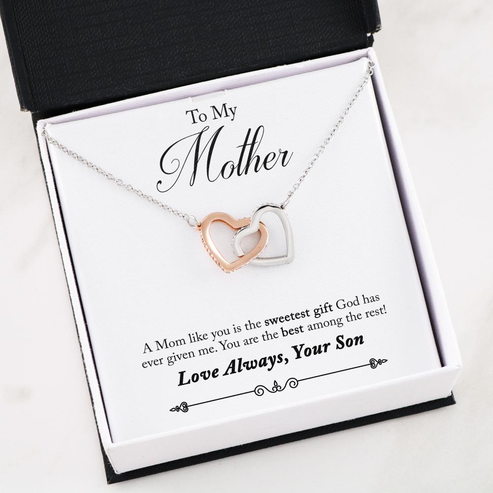 To My Mom Necklace Mommy I Love You Exquisite Heart Pendant Necklace Flower Jewelry  Necklace Love Gift for Mom From Daughter - AliExpress