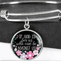 If God Is For Us Who Can Be Against Us Bangle Bracelet With Pendant
