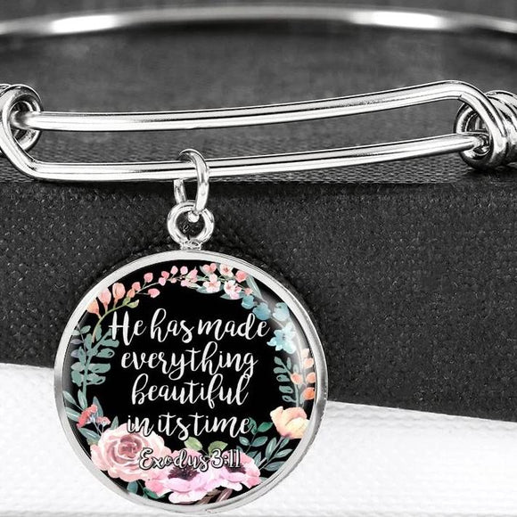 He Has Made Everything Beautiful In Its Time Bangle Bracelet With Pendant
