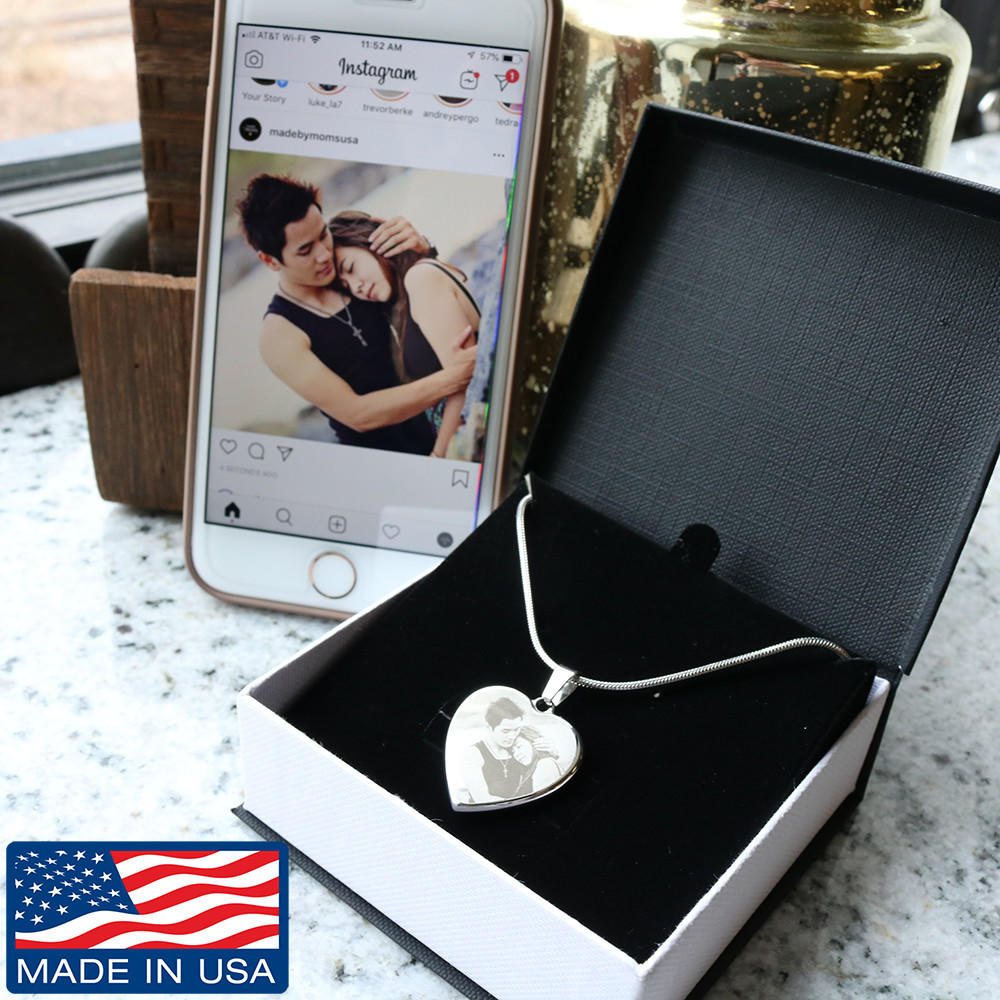 Copy of Make Your Memories Last A Lifetime Laser Etched Heart Necklace –