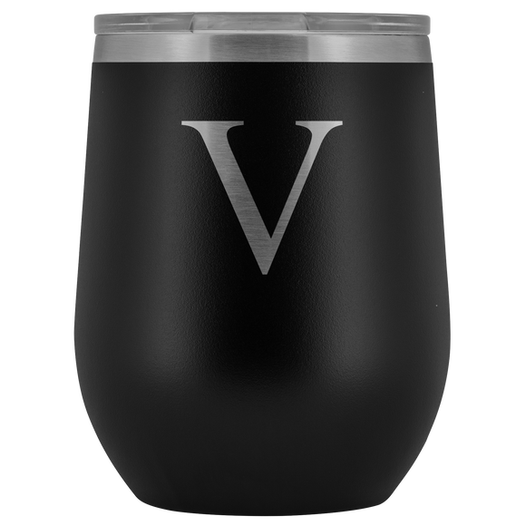 # Monogrammed Wine Tumbler - V