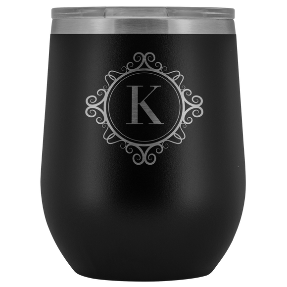 # Monogrammed Wine Tumbler - K