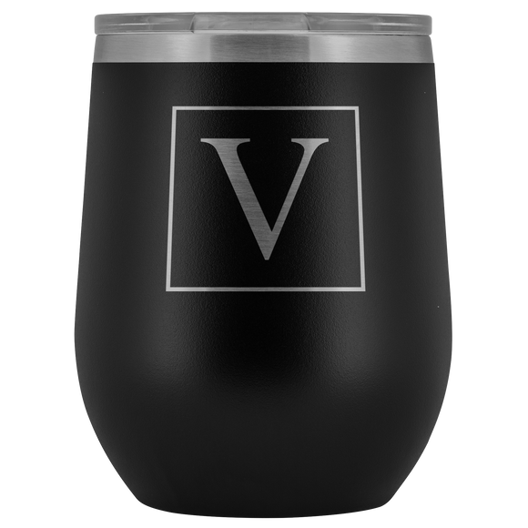 # Monogrammed Wine Tumbler - V