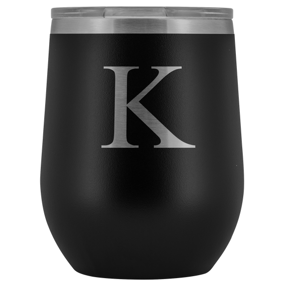 # Monogrammed Wine Tumbler - K